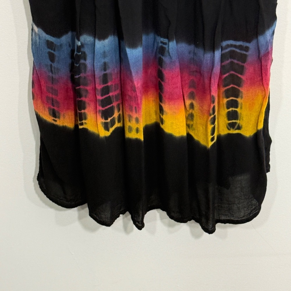 Belma Womens Dress Free Size Black Tie Dye Boho Hippie Beach Vacation - Picture 4 of 13